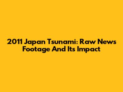 2011 Japan Tsunami: Raw News Footage And Its Impact
