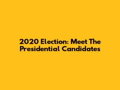 2020 Election: Meet The Presidential Candidates