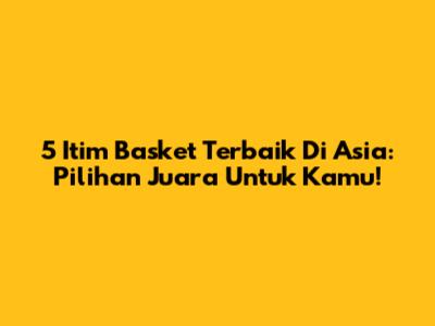 5 Itim Basket Terbaik Di Asia: Pilihan Juara Untuk Kamu!