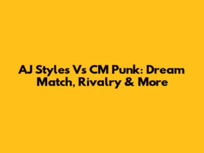 AJ Styles Vs CM Punk: Dream Match, Rivalry & More