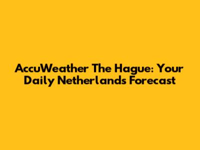 AccuWeather The Hague: Your Daily Netherlands Forecast