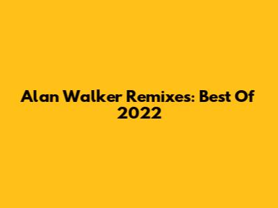 Alan Walker Remixes: Best Of 2022
