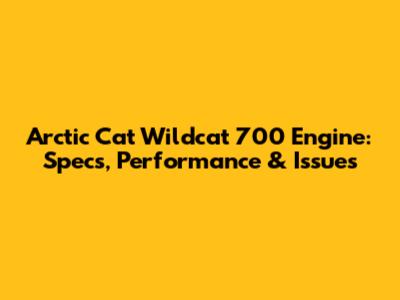 Arctic Cat Wildcat 700 Engine: Specs, Performance & Issues