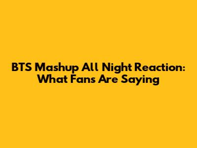 BTS Mashup All Night Reaction: What Fans Are Saying