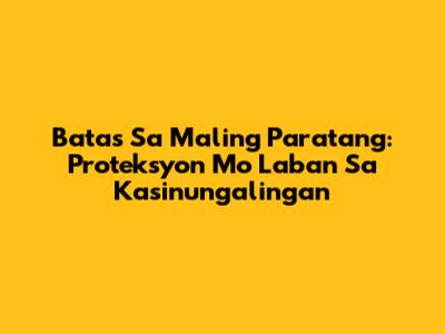 Batas Sa Maling Paratang: Proteksyon Mo Laban Sa Kasinungalingan