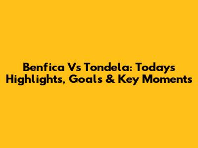 Benfica Vs Tondela: Today's Highlights, Goals & Key Moments