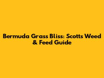 Bermuda Grass Bliss: Scotts Weed & Feed Guide