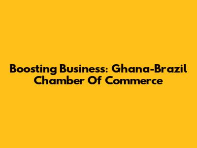 Boosting Business: Ghana-Brazil Chamber Of Commerce