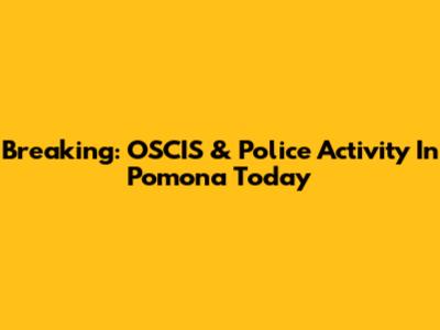 Breaking: OSCIS & Police Activity In Pomona Today