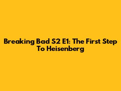 Breaking Bad S2 E1: The First Step To Heisenberg