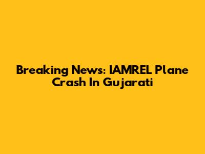 Breaking News: IAMREL Plane Crash In Gujarati