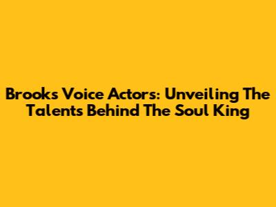 Brook's Voice Actors: Unveiling The Talents Behind The Soul King