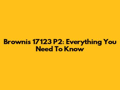 Brownis 17123 P2: Everything You Need To Know