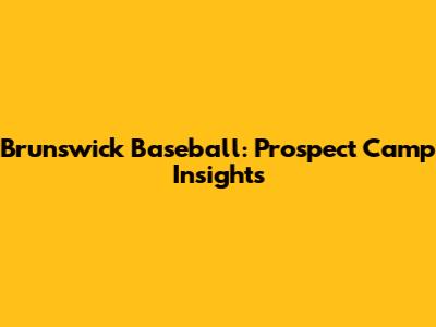 Brunswick Baseball: Prospect Camp Insights