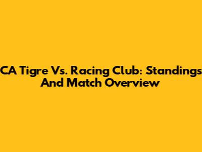 CA Tigre Vs. Racing Club: Standings And Match Overview