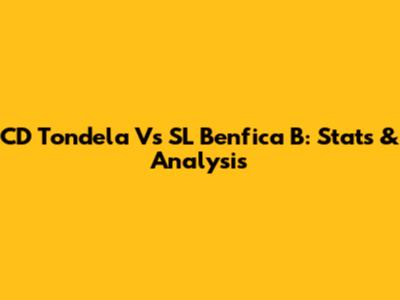 CD Tondela Vs SL Benfica B: Stats & Analysis