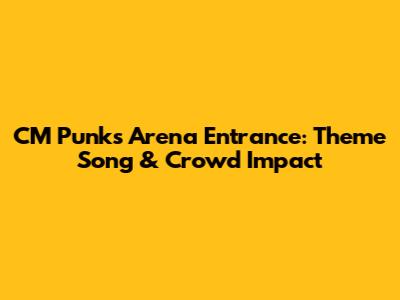 CM Punk's Arena Entrance: Theme Song & Crowd Impact