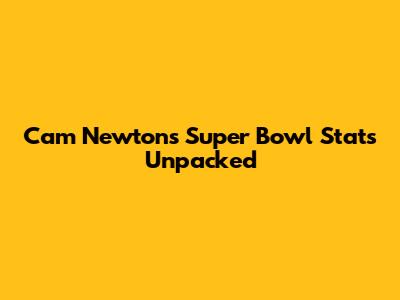 Cam Newton's Super Bowl Stats Unpacked
