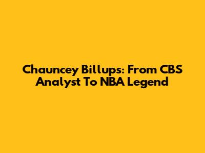 Chauncey Billups: From CBS Analyst To NBA Legend