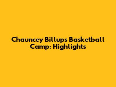 Chauncey Billups Basketball Camp: Highlights