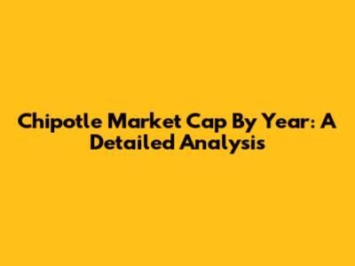 Chipotle Market Cap By Year: A Detailed Analysis