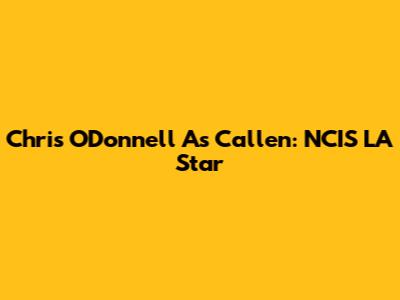 Chris O'Donnell As Callen: NCIS LA Star