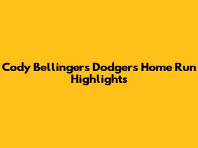 Cody Bellinger's Dodgers Home Run Highlights