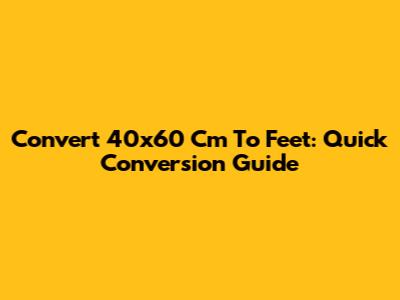 Convert 40x60 Cm To Feet: Quick Conversion Guide