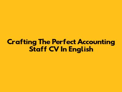 Crafting The Perfect Accounting Staff CV In English