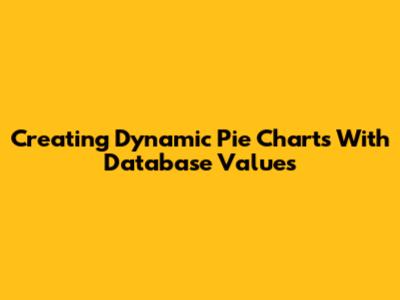 Creating Dynamic Pie Charts With Database Values