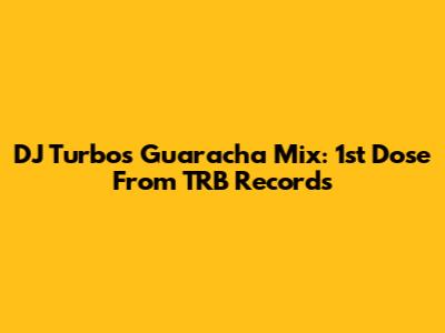 DJ Turbo's Guaracha Mix: 1st Dose From TRB Records