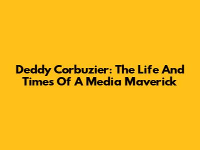 Deddy Corbuzier: The Life And Times Of A Media Maverick