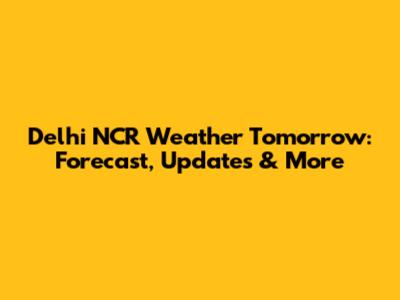 Delhi NCR Weather Tomorrow: Forecast, Updates & More