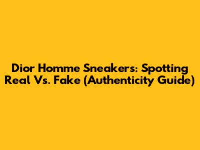 Dior Homme Sneakers: Spotting Real Vs. Fake (Authenticity Guide)