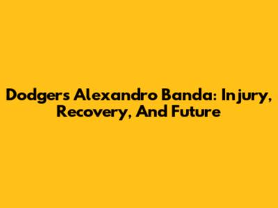 Dodgers' Alexandro Banda: Injury, Recovery, And Future