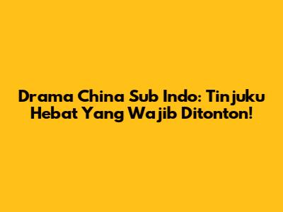 Drama China Sub Indo: Tinjuku Hebat Yang Wajib Ditonton!