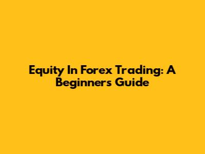 Equity In Forex Trading: A Beginner's Guide