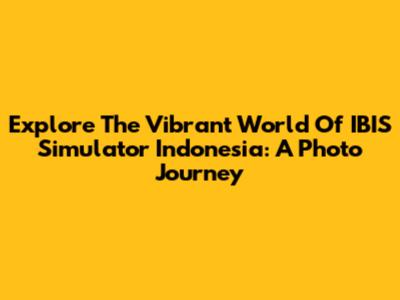 Explore The Vibrant World Of IBIS Simulator Indonesia: A Photo Journey