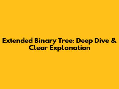 Extended Binary Tree: Deep Dive & Clear Explanation