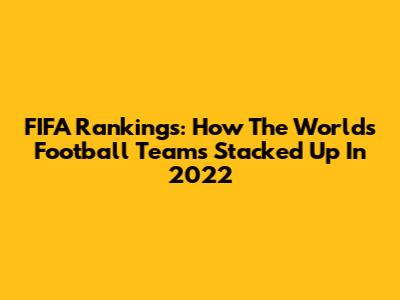 FIFA Rankings: How The World's Football Teams Stacked Up In 2022