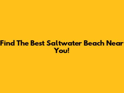 Find The Best Saltwater Beach Near You!