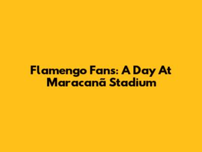 Flamengo Fans: A Day At Maracanã Stadium