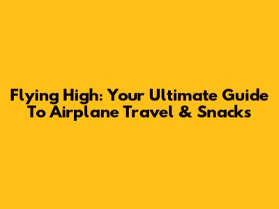 Flying High: Your Ultimate Guide To Airplane Travel & Snacks