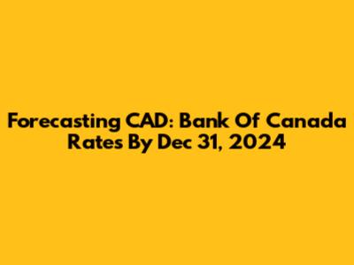 Forecasting CAD: Bank Of Canada Rates By Dec 31, 2024