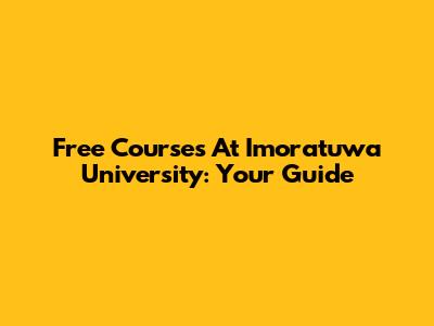 Free Courses At Imoratuwa University: Your Guide