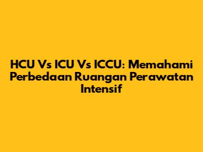 HCU Vs ICU Vs ICCU: Memahami Perbedaan Ruangan Perawatan Intensif
