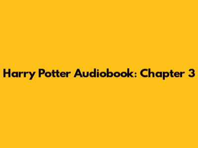 Harry Potter Audiobook: Chapter 3