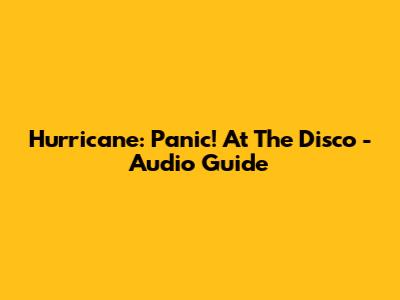 Hurricane: Panic! At The Disco - Audio Guide