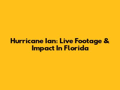 Hurricane Ian: Live Footage & Impact In Florida