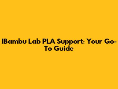 IBambu Lab PLA Support: Your Go-To Guide